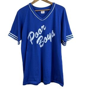 Vintage 70s Poor Boys Dodger Sportswear Blue & White Jersey Style TShirt Size XL